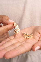 Heliophilia Silver Pendientes de Oro con Recubrimiento de Laca